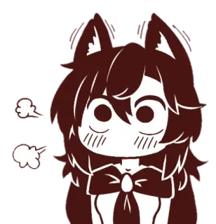 😳 c9bf3965 Anime, Desenho animado, Cachorro, Lobo, Orelhas, Laço, Fofo telegram sticker