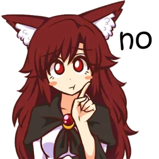 ❌ d9a2a742 no Anime, Orelhas de gato, Adesivo, Fofo, Não telegram sticker