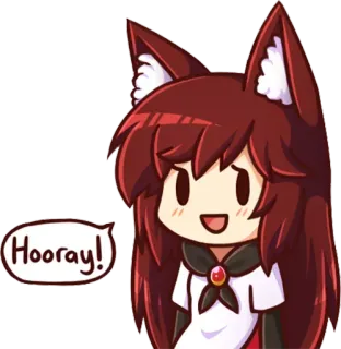 🙌 ebc1d242 Hooray! alegria, celebração, fofo, kawaii, anime, hurra, feliz, alegria, sucesso telegram sticker