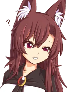 ❓ f512f87f Anime, Mangá, Garota, Orelhas de raposa, Kemonomimi, Desenho animado telegram sticker