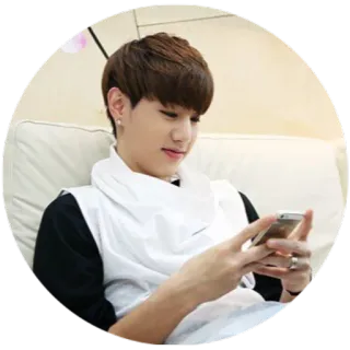 📱 4f7115e8 人, 男人, 男性, 智能手机, 坐着, 室内 telegram sticker