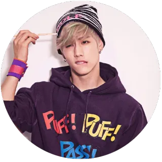 🤷 f62735e1 PUFF! PUFF! PASS! 人, 帽衫, 针织帽, 韩语, kpop telegram sticker