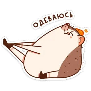 🧦 88e797f3 ОДЕВАЮСЬ 고슴도치, 귀여운, 동물, 만화, 옷입히기 telegram sticker