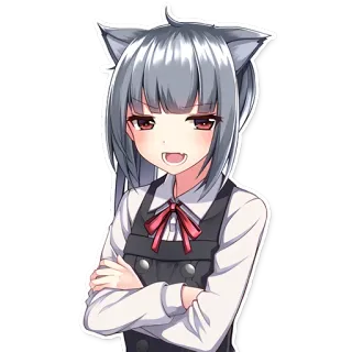 😸 1e8ed73f Anime, Ragazza gatto, Neko, Manga, Ragazza, Carino telegram sticker