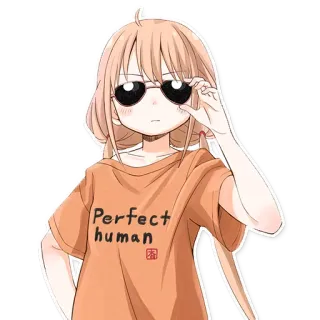 😎 756ef00f Perfect human Anime, Ragazza, Occhiali da sole, Maglietta, Perfetto telegram sticker