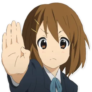 ✋ 9a8c59eb anime, ragazza, mano, stop, carino telegram sticker