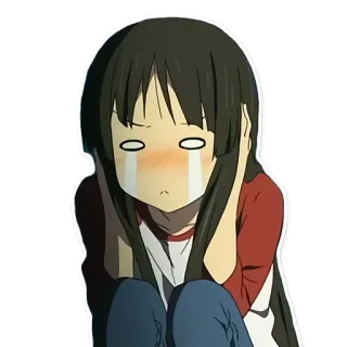😭 a094dcbe anime, triste, piangere, ragazza, cartoni animati telegram sticker