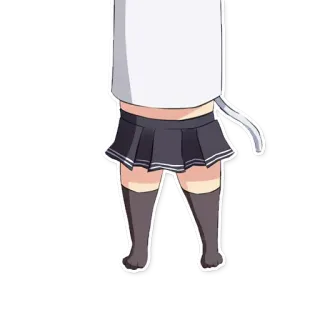 😸 c980d675 Anime, Ragazza gatto, Gonna, Gambe, Calze, Kawaii telegram sticker