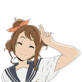 ✌ 4b1eb3d6 Anime, Kreskówka, Postać, Dziewczyna, Mundur, Słodki, Warkocz, Uśmiechnięta telegram sticker