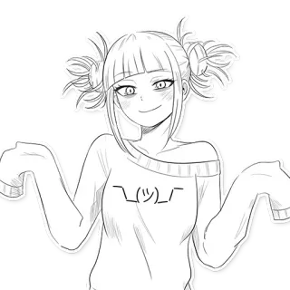 👐 57b25c9c ¯\_(ツ)_/¯ anime, wzruszenie ramionami, emotikon, manga, mem, postać, wyrażenie telegram sticker