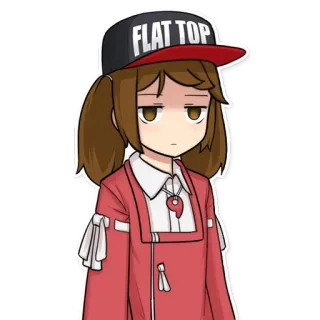 😒 5957525c FLAT TOP Anime, Postać, Kapelusz, Fryzura na jeża, Kucyki telegram sticker