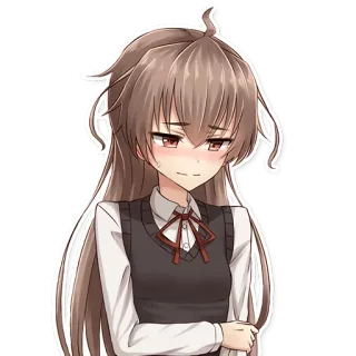 😊 83b8919f dziewczyna anime, słodka, mundurek szkolny, kreskówka, naklejka telegram sticker