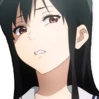 😒 86c20dee anime, dziewczyna, nastolatka, nastolatka, kreskówka, kobieta, długie włosy telegram sticker