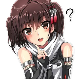 ❓ a428254c Anime, Kreskówka, Naklejka, Dziewczyna, Pytanie, Ilustracja telegram sticker