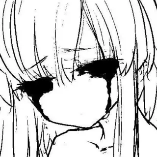 😭 4073e4cc Anime, traurig, weinen, Tränen, Schwarzweiß whatsapp sticker