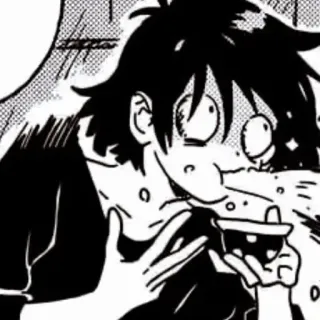 🫣 d3ca16fc Anime, Cartoon, geschockt, essen, überrascht whatsapp sticker