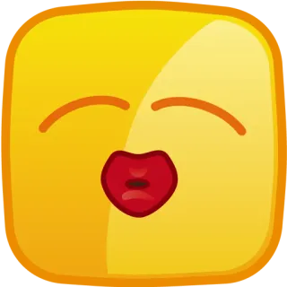 😘 87d7ce49 Biểu tượng cảm xúc, Hôn, Mặt, Vàng, Hình vuông, Biểu cảm, Phim hoạt hình telegram sticker