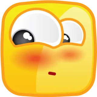 😊 de258f41 emoji, vàng, vuông, đỏ mặt, hoạt hình, dễ thương, khuôn mặt telegram sticker