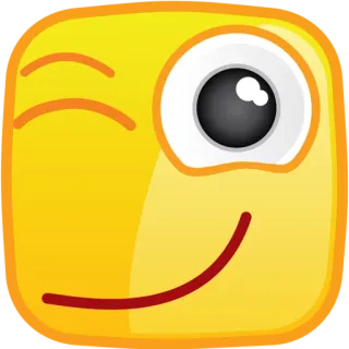 😉 edb7818d Biểu tượng cảm xúc, Nháy mắt, Vàng, Cười, Biểu cảm telegram sticker