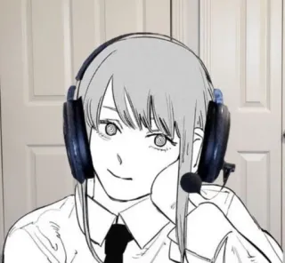 💞 54a42a3d Makima Chainsaw Man Аниме, Макима, Человек-бензопила, Манга, Персонаж, Наушники telegram sticker