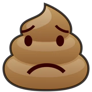 😟 25919f36 caca, emoji, triste, marron, tas whatsapp sticker