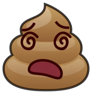 😩 7912acac emoji, caca, étourdi, marron, yeux spirale, dessin animé, bande dessinée whatsapp sticker