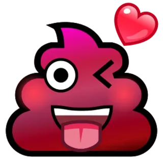 💩 7a9de4e9 Emoji, Caca, Coeur, Mignon, Drôle, Dessin animé whatsapp sticker