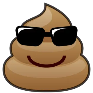 😎 9355c13b Emoji, Caca, Lunettes de soleil, Cool, Drôle, Art numérique whatsapp sticker