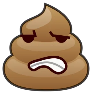 ☹ bbf80aee caca, emoji, dessin animé, autocollant, marron, visage, drôle, bande dessinée whatsapp sticker