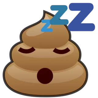 💤 be80db2f Emoji, Caca, Sommeil, Dormir, zzz, Marron, Dessin animé whatsapp sticker