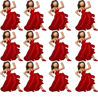 💃 76e5804b 跳舞, 女人, 红裙, 派对, 庆祝, 时尚, 姿势 telegram sticker