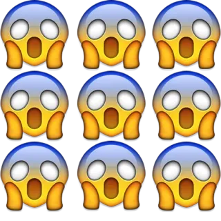 😱 b9c7385a 表情符号, 害怕, 震惊, 恐惧, 表情, 反应, 恐慌, 焦虑 telegram sticker