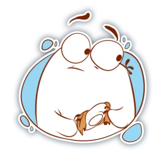 😰 64045886 การ์ตูน, ตัวละคร, น่ารัก, ตลก, สีขาว, ตาโต telegram sticker