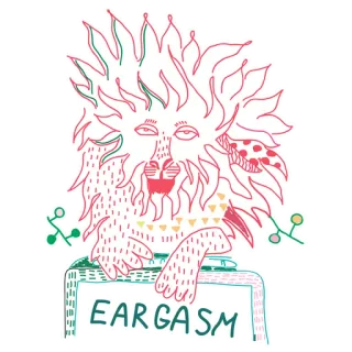 🦁 92a657c8 EARGASM lion, extase auditive, musique, son, sticker, illustration, animal telegram sticker