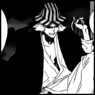 🦋 b333e100 Kisuke Urahara Bleach 动漫, 漫画, 死神, 浦原喜助, 角色, 帽子, 剑 telegram sticker