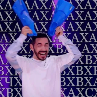 😂 d9c0aec9 pria, sirip, lucu, riang, bahagia telegram sticker