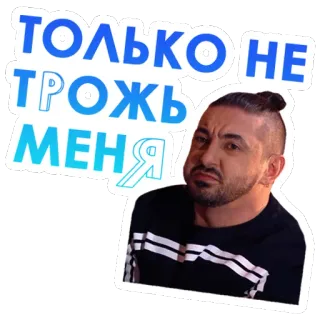 🙅‍♂️ 79d2cef4 ТОЛЬКО НЕ ТРОЖЬ МЕНЯ Russisch, man, grappig, meme telegram sticker
