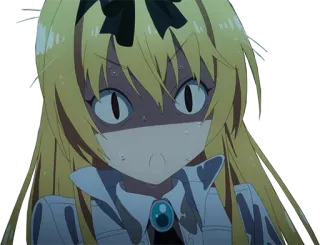 😨 1e5fc18f Anime, Pirang, Wanita, Terkejut, Berkeringat, Kesal, Gadis Anime whatsapp sticker