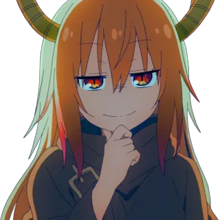 🤔 8867dc81 Ilulu Miss Kobayashi's Dragon Maid Anime, Naga, sombong, Ilulu, tanduk whatsapp sticker