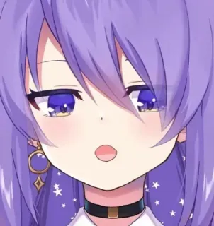 😯 940359c7 Moona Hoshinova Anime, Vtuber, Moona Hoshinova, imut, rambut ungu whatsapp sticker