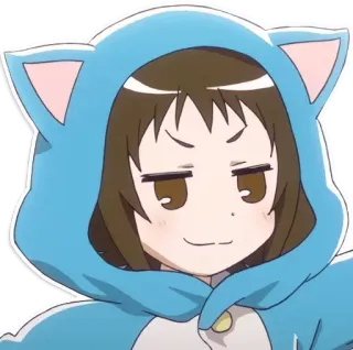 😏 ab07c7fc anime, kartun, kostum kucing, sombong, humor, lucu whatsapp sticker