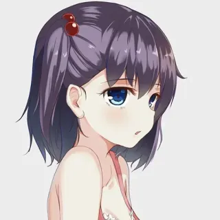 😕 bdfae4d7 gadis anime, imut, kartun, potret, mata biru, gadis whatsapp sticker