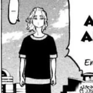 🗝 01e247fb ... Manga, Anime, Cartoon, Charakter, Stehend, Denkblase, Schwarzweiß telegram sticker