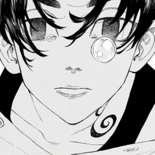 🗝 c86a8d07 Anime, Manga, Charakter, Zeichnung, Schwarzweiß, Porträt telegram sticker