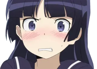 😳 a820a3f8 Anime, Mädchen, wütend, erröten, frustriert telegram sticker