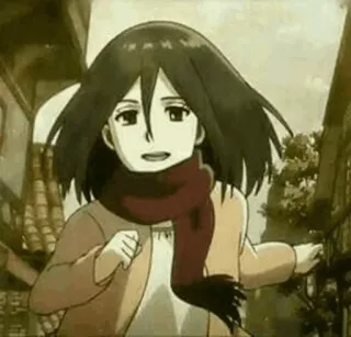 🤫 bf554f3e Mikasa Ackerman Attack on Titan anime, mikasa, l'attacco dei giganti, cartoni animati telegram sticker