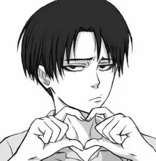 🤫 c37d1ce6 Levi Ackerman Attack on Titan levi, attacco dei giganti, anime, manga, personaggio, cuore, carino telegram sticker
