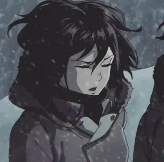 🤫 e1a828b2 Anime, Ragazza, Inverno, Neve, Personaggio telegram sticker