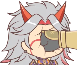 👊 082a48aa Arataki Itto Genshin Impact Genshin Impact, Arataki Itto, slap, anime, sticker, game, fictional character telegram sticker