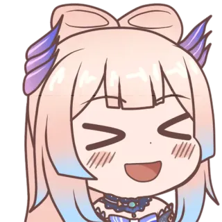 😆 0f69e23c Sangonomiya Kokomi Genshin Impact anime, chibi, cute, happy, kawaii, video game, Genshin Impact telegram sticker